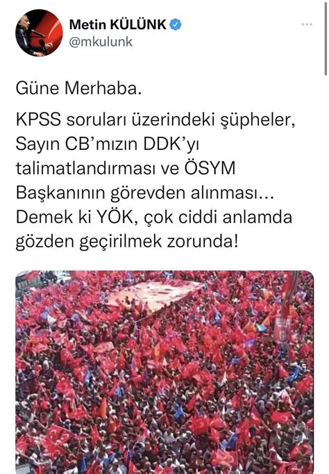 Son Dakika Haberleri on Twitter AK Partili Metin Külünk Köklü