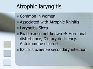 Chronic Laryngitis Causes And Management Ppt