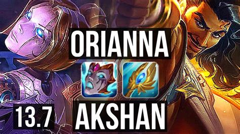 ORIANNA Vs AKSHAN MID 8 1 12 1 0M Mastery KR Master 13 7 YouTube