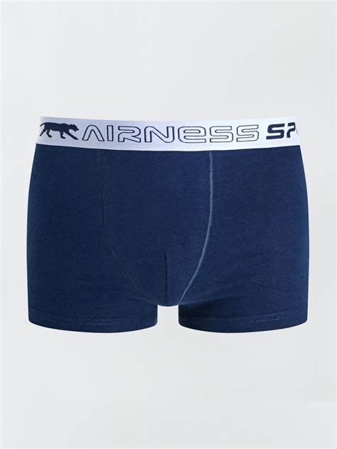 Lot Boxers Unis Airness Rouge Gris Bleu Kiabi