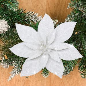 Yueshop Pcs Glitter Christmas Flowers With Artificial Poinsettia