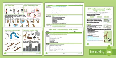 Eyfs Assessment Length Height And Time White Rose Maths