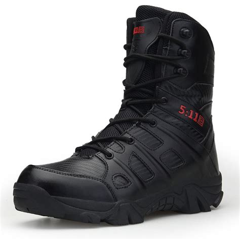 Mens Military Tactical Boots Leather Desert Army