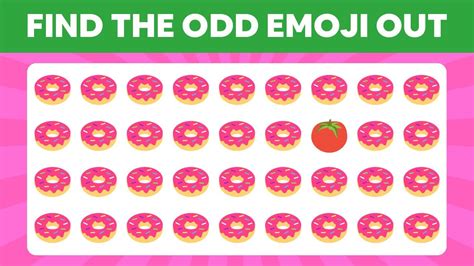 Test Your Eyes Find The Odd Emoji Out 🍰🍫🍭🍬 Emoji Puzzle Quiz Part 3 Youtube