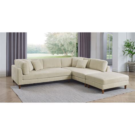 Wade Logan Calliste Piece Corduroy Sectional Reviews Wayfair