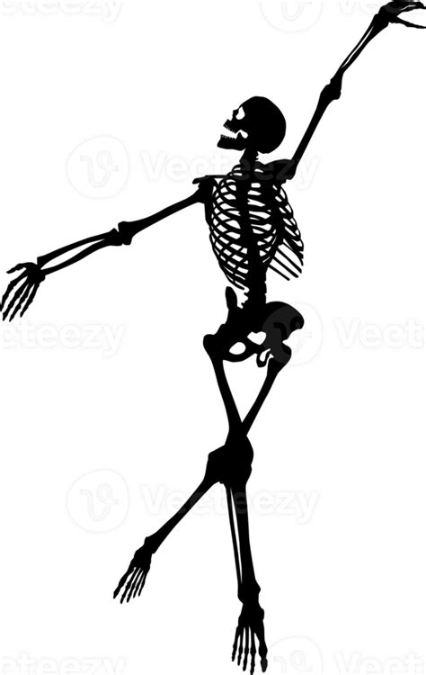 Silhouette Of A Dancing Skeleton 30808191 PNG