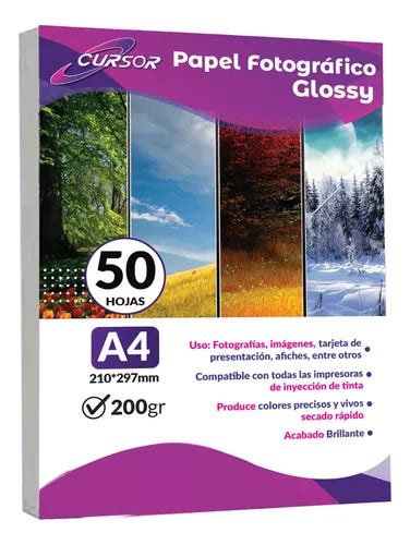 Papel Fotografico Glossy A4 200gr Pack 50 Hojas Cuotas sin interés