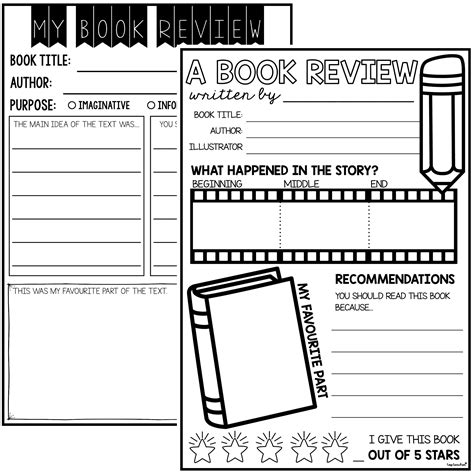 Book Review Templates Top Teacher