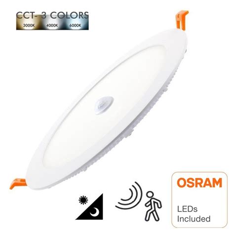 Placa LED Circular 20W Con Detector De Movimiento CCT OSRAM CHIP