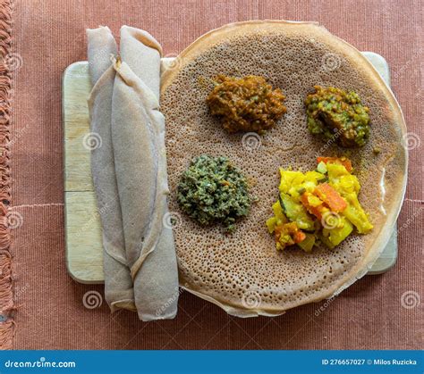 Ethiopian And Eritrean Food, Assortment Of Main Dishes. Stock Photography | CartoonDealer.com ...