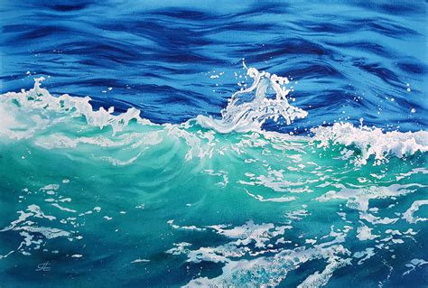 Ocean Wave Watercolor Painting - craibas.al.gov.br