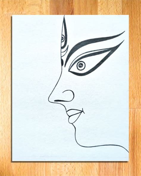 How to draw Durga mata half face, easy drawing for beginners, mata ...