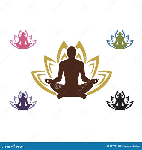 Yoga Logo Template, Lotus Flower Logo with Human Silhouette, Yoga Logo ...