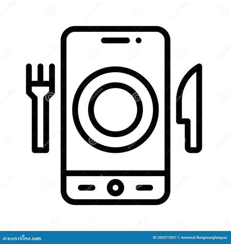 Food Delivery App Icon, Mobile Application Vector Illustration Stock ...