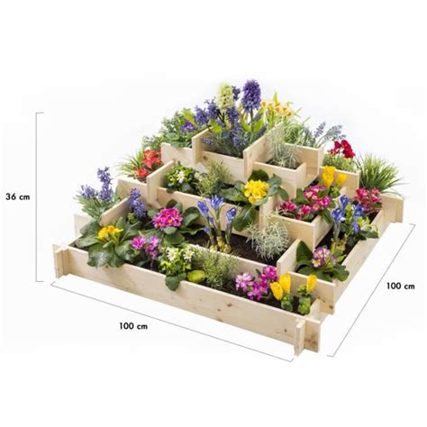 Idmarket Carr Potager Pyramide Keo En Bois Tages Bac Fleurs