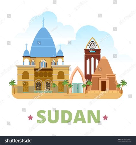 Sudan Country Flat Cartoon Style Historic Stock Vector (Royalty Free ...