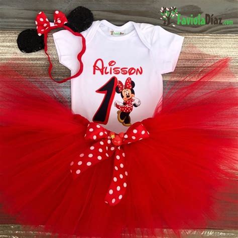 Set De Vincha Tutu Y Mameluco Rojo De Minnie Aceptamos Tarjeta