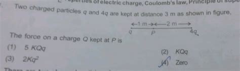 Two Charged Particles Q And Q Are Kept Di Of Electric Charge Coulomb