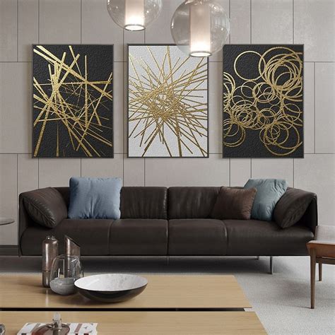 Tableau Asbtrait Living Room Pictures Rooms Home Decor Black Wall Art