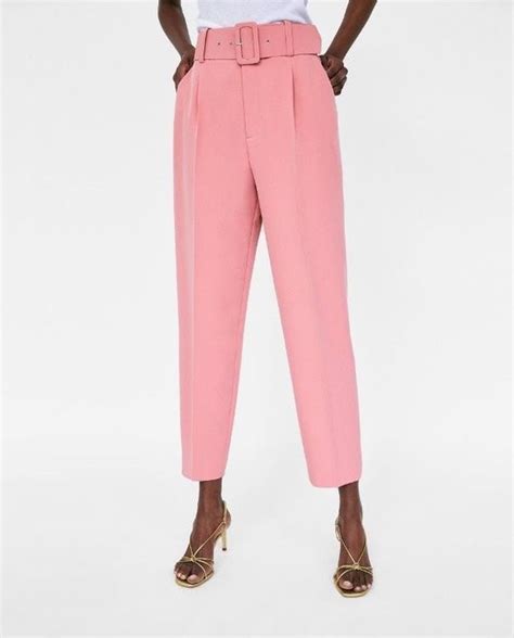 ZARA Hose pink mit Gürtel Gr S Kaufen auf Ricardo