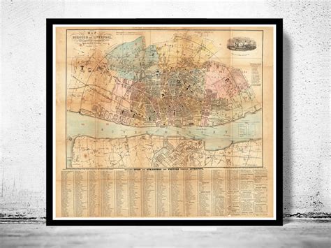 Old Map of Liverpool 1854 Vintage Map Wall Map Print - VINTAGE MAPS AND PRINTS