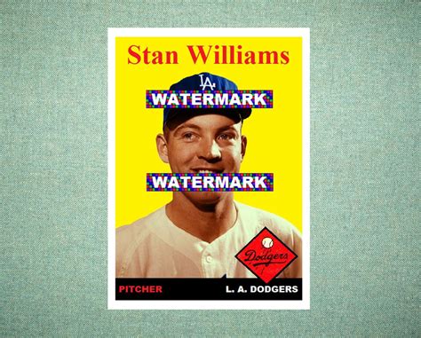 Stan Williams Los Angeles Dodgers Custom Baseball Card Etsy