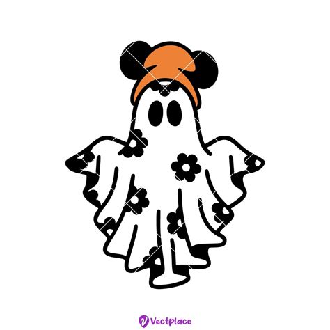 Spooky Flower Mickey Ghost Halloween SVG Vectplace