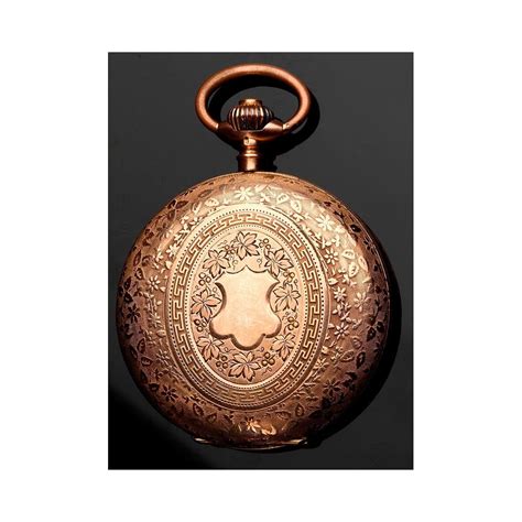 Valioso Reloj De Bolsillo Suizo De Oro Macizo Ca 1860 Decorado Con