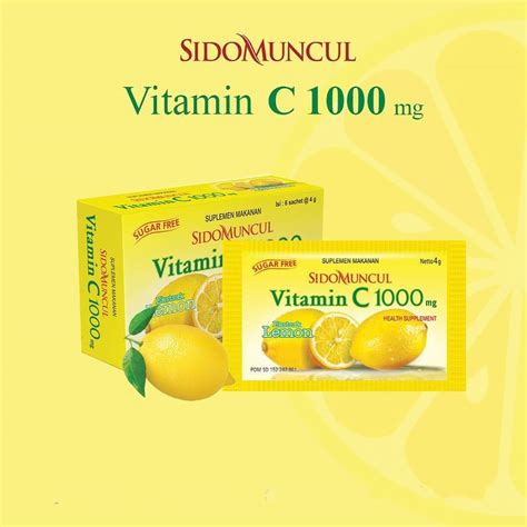 Jual Vitamin C Mg Sidomuncul Suplemen Daya Tahan Tubuh Rasam Lemon