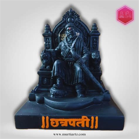 Chhatrapati Shivaji Maharaj On Throne With Sword And Chhatrapati