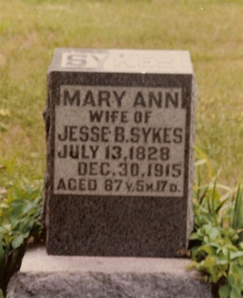 Mary Ann Bish Sykes Homenaje De Find A Grave