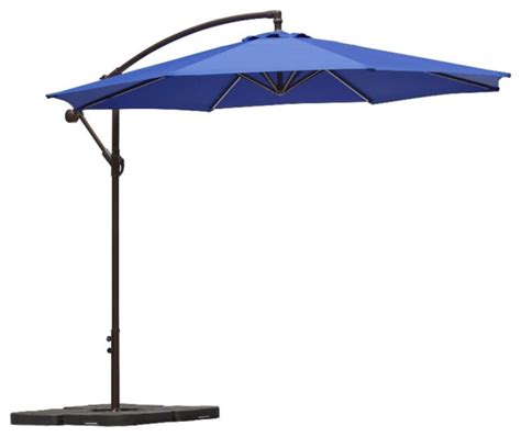 Elm 10 Ft Patio Cantilever Hanging Umbrella With 4 Piece Base Weight