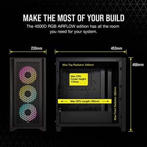 Corsair Icue 4000d Rgb Airflow Mid Tower Case 3x Af120 Rgb Elite Fans Icue Lighting Node Pro