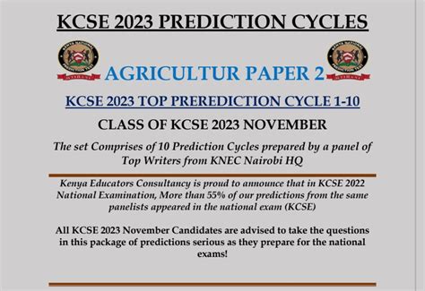 Kcse Agriculture Paper Top Prediction Cycles Kenya Educators