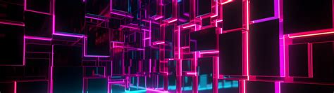 Neon background Wallpaper 4K, Cubes, Modern, Glowing, 5K