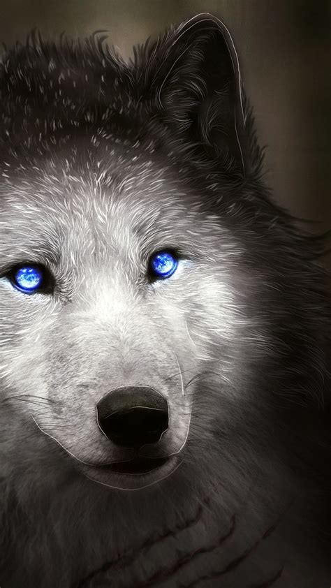 Wolf, Blue Eyes, Majestic, Digital Art - 720x1280 - Download HD ...