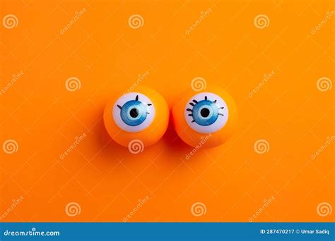 Scary And Funny Halloween Greeting Card Monster Eyes On Orange