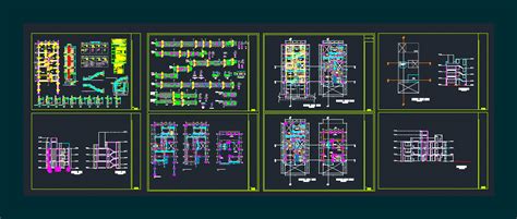 Edificio Multifamiliar 8x20 En AutoCAD Librería CAD