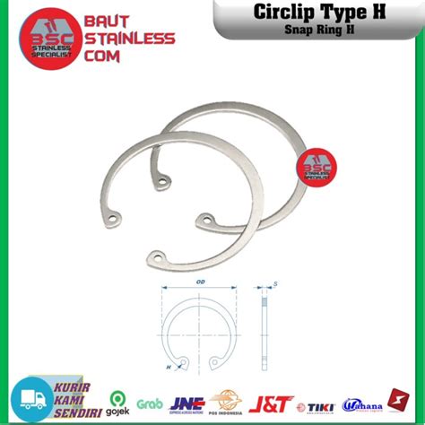 jual circlip snapring stainless ss type  internal locking snap