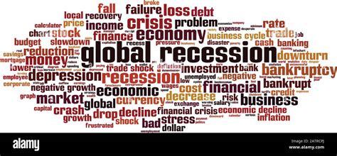 Global Recession Word Cloud Concept Collage Made Of Words About Global Recession Vector