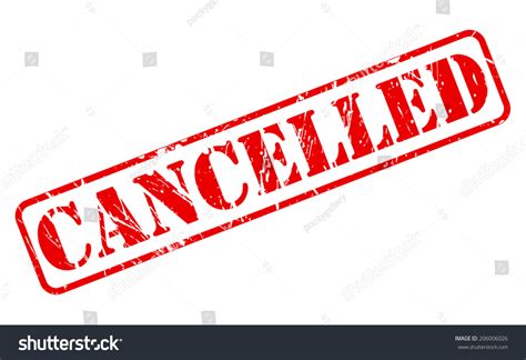 Cancelled Red Stamp Text On White Stock Vector 206006026 Shutterstock