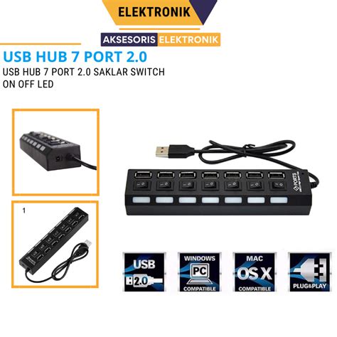 Jual USB HUB 7 PORT SWICTH Saklar ON OFF Murah Shopee Indonesia