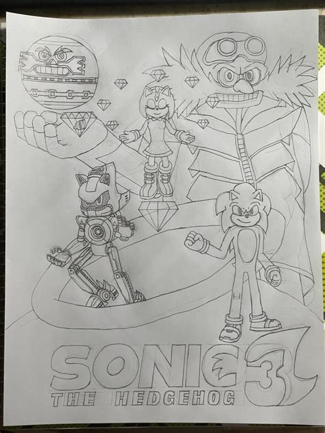 Sonic Movie 3 concept poster (feat Amy Rose, Metal Sonic, & the Death ...