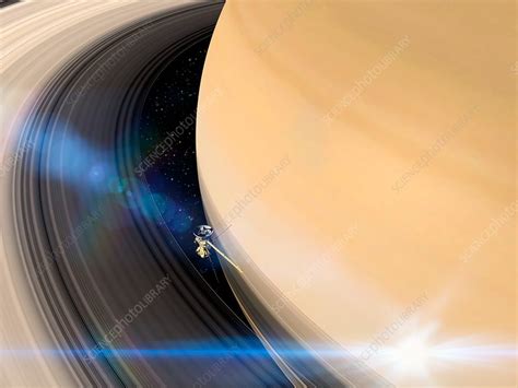 Cassini S Grand Finale At Saturn Illustration Stock Image C037 1134 Science Photo Library