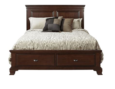 King Canton Cherry Storage Bed Frame by Elements – Dallas Furniture Online