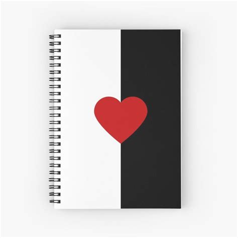 Red Heart On Two Colored Background Spiral Notebook By Andrii