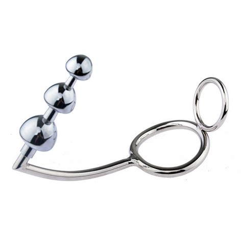 Stainless Steel Butt Plug Prostate Massager Chastity Penis Scrotum Ring