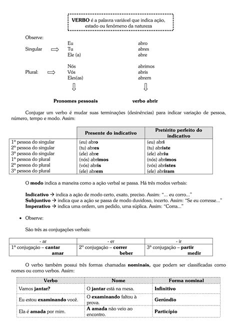 7 Ano Atividade Extraclasse Verbos 13517517 Pdf