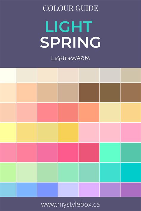 Light Spring Colour Guide Light Spring Colors Light Spring Palette