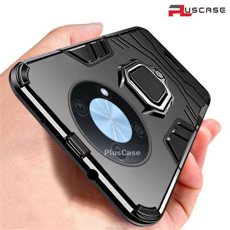 Pluscase For Huawei Nova Y90 Metal Ring Stand Case Armor Back Protective Shockproof Hard Dual